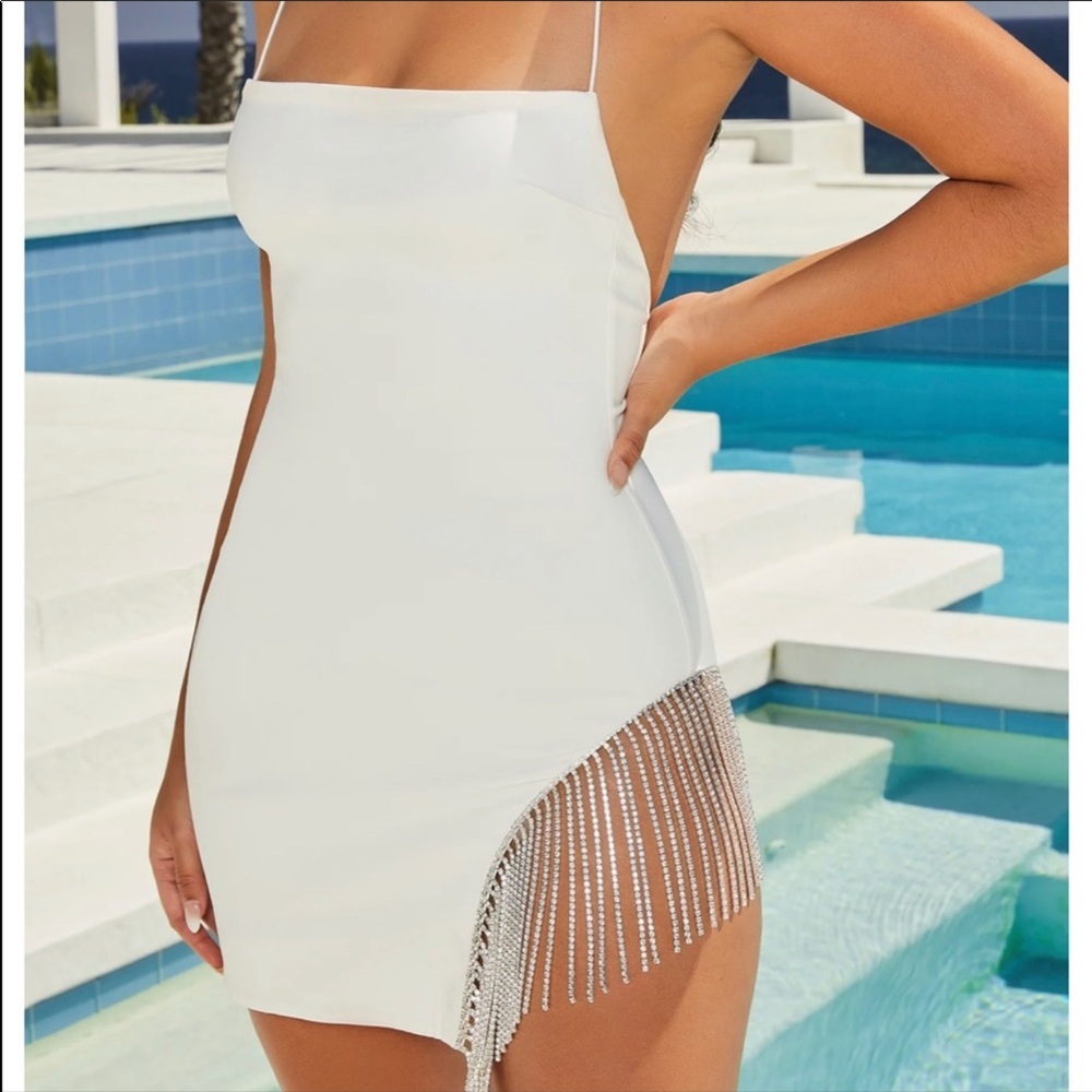 Oh Polly Asymmetric Crystal Dress NEW WITH TAGS